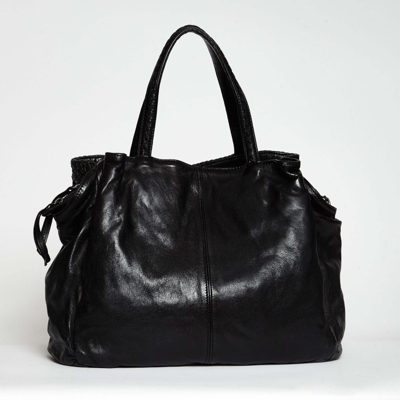 Shop Reptile's House Hand Bag In Black Leather