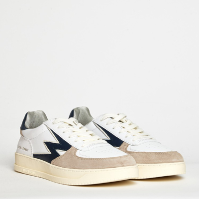 Shop Moaconcept Sneakers In White And Blue Leather