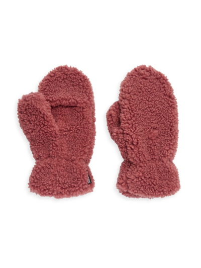 Shop Apparis Women's Coco Luxe Teddie Flip-top Mittens In Dusty Rose