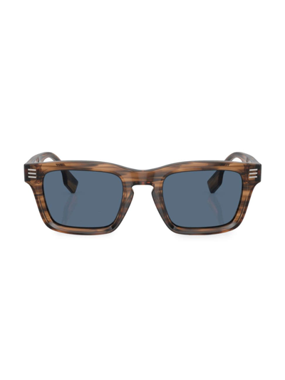 Shop Burberry Men's 51mm Square Sunglasses In Brown
