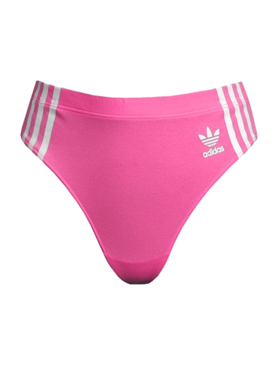 Shop Adidas Originals Women's Adidas Intimates Wide Side Thong In Lucid Pink
