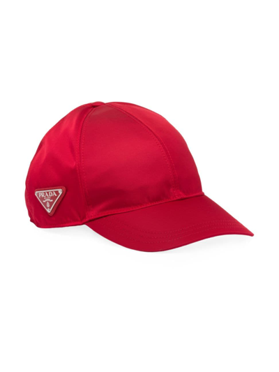 Shop Prada Women's Re-nylon Baseball Cap In Red