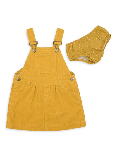 Shop Dotty Dungarees Baby, Little Girl's & Girl's Chunky Corduroy Dress In Yellow