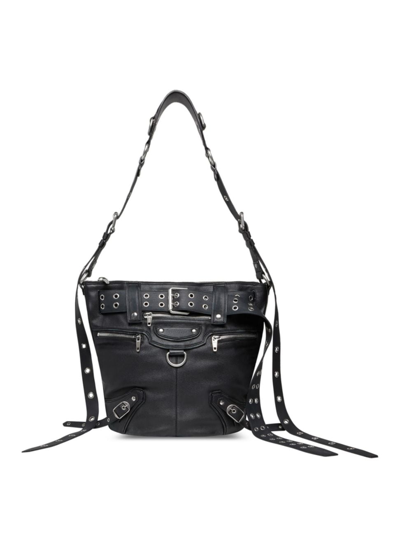 Shop Balenciaga Emo Bucket Bag In Black