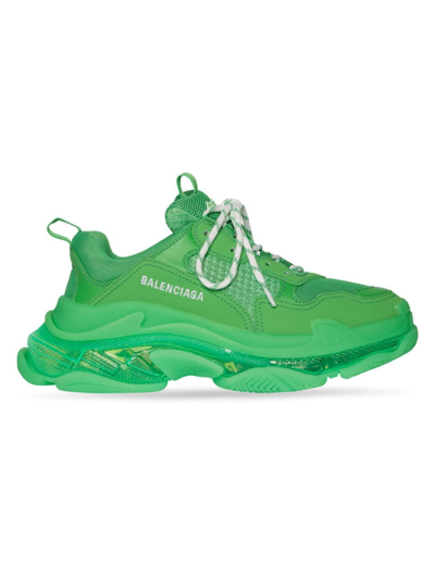 Shop Balenciaga Men's Triple S Sneaker Clear Sole In Green