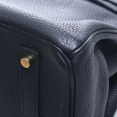 Shop Hermes Hermès Birkin 35 Black Leather Handbag ()