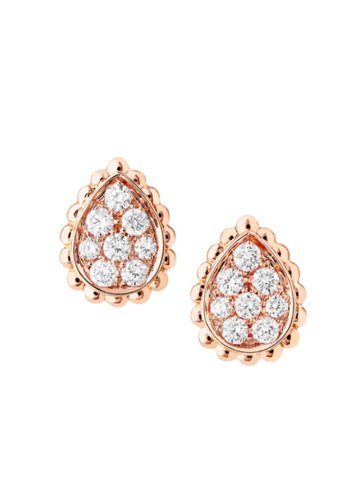 Shop Boucheron Women's Serpent Bohème 18k Rose Gold & 0.25 Tcw Diamond Stud Earrings In Pink Gold