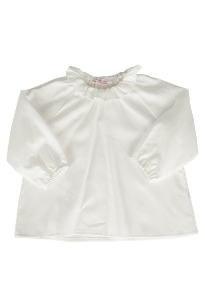 Shop Il Gufo Ruffled Collar Shirt In White