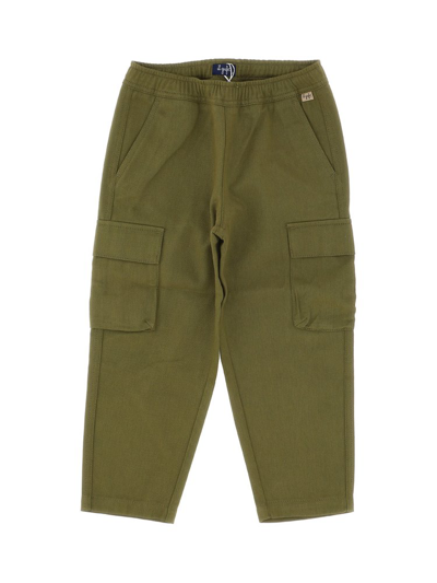 Shop Il Gufo Drop Crotch Wide Leg Trousers In Green