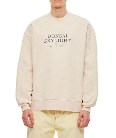 Shop Bonsai Logo Printed Crewneck Sweatshirt In Beige