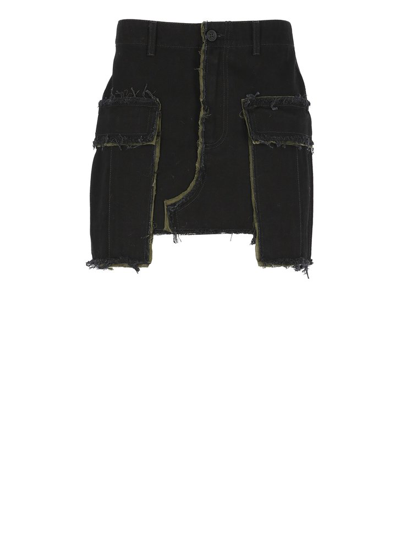 Shop Heron Preston Asymmetric Hem Mini Skirt In Black