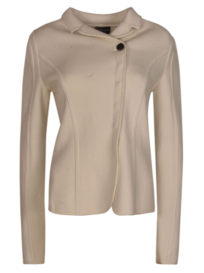 Shop Giorgio Armani Seam Detailed Slim Cut Jacket In White
