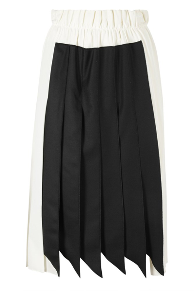 Shop Victoria Beckham Pleated Panel Detailed Midi Skirt In Multi