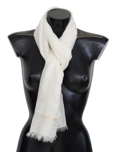 Shop Missoni Elegant Cashmere Patterned Scarf - Unisex Luxury Men's Accessory In White