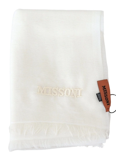 Shop Missoni Elegant Cashmere Patterned Scarf - Unisex Luxury Men's Accessory In White