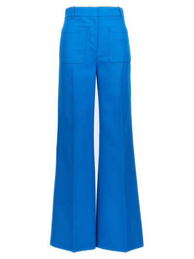 Shop Victoria Beckham Alina Tailored Trousers In Blue