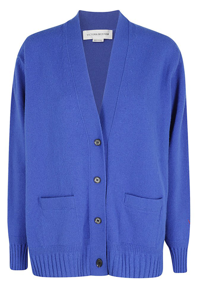 Shop Victoria Beckham Double Layer Cardigan In Blue