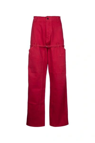 Shop Jacquemus Jeans In Red
