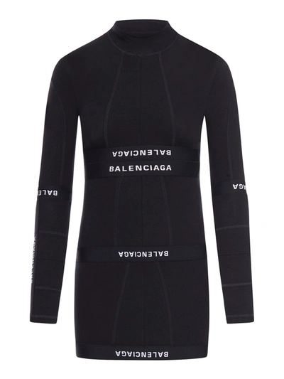 Shop Balenciaga `patch Brief` Dress In Black