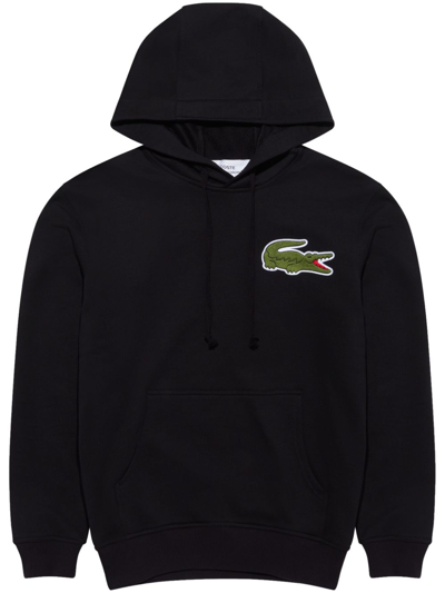 Shop Comme Des Garçons Shirt X Lacoste Logo Appliqué Hoodie - Men's - Cotton In Black