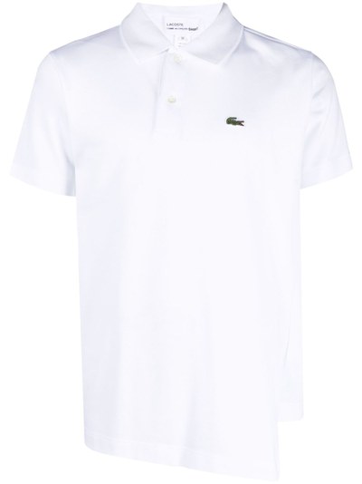Shop Comme Des Garçons Shirt X Lacote Asymmetric Cotton Polo Shirt In White