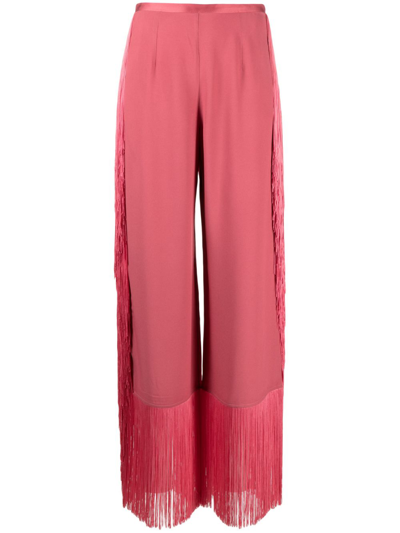 Shop Taller Marmo Nevada Tassel-trim Trousers - Women's - Acetate/viscose In Pink