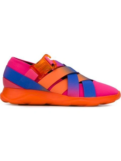 Shop Christopher Kane Cross Strap Sneakers In Pink