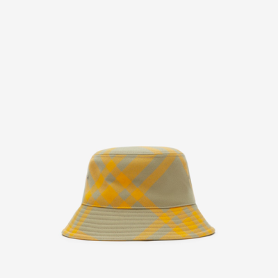 Shop Burberry Check Wool Blend Bucket Hat In Hunter