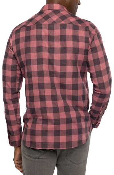 Shop Travismathew Cloud Plaid Flannel Button-up Shirt In Earth Red/ Black
