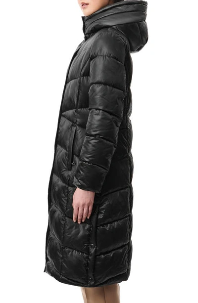 Shop Bernardo Shiny Insulated Puffer Coat In Black