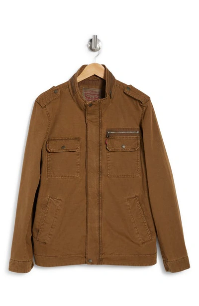 Shop Levi's Washed Cotton Utility Jacket In Worker Brown