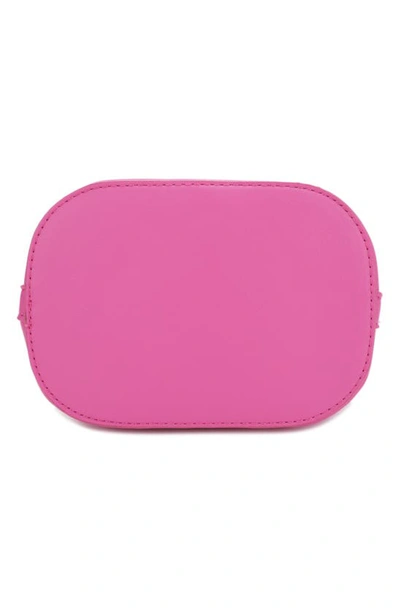 Mali + Lili Ella Nylon & Vegan Leather Bucket Bag In Fuchsia