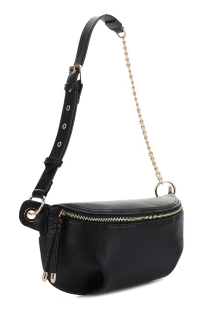 Shop Mali + Lili Evelyn Vegan Leather Belt Bag In Black