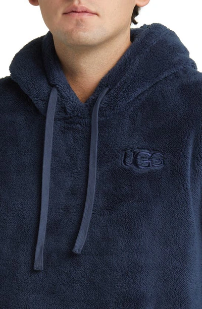 Shop Ugg Giles Recycled Polyester Fleece Hoodie In Twilight