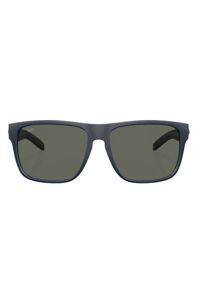 Shop Costa Del Mar 59mm Polarized Square Sunglasses In Blue