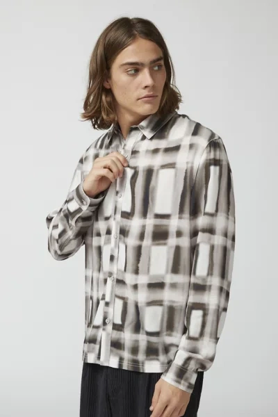 Shop Native Youth Box Print Long Sleeve Shirt In Black/white, Men's At Urban Outfitters