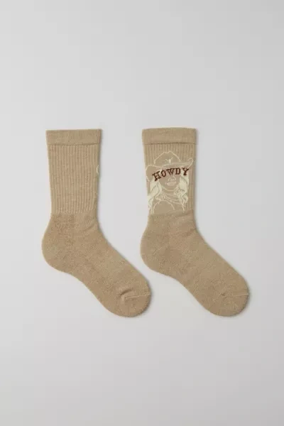 Shop Urban Outfitters Howdy Crew Sock In Brown, Men's At