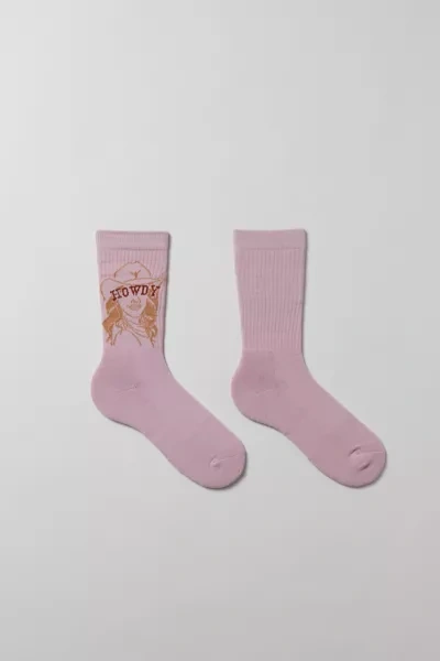 Shop Urban Outfitters Howdy Crew Sock In Pink, Men's At