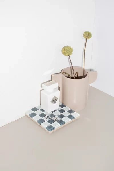 Shop Subtle Art Studios Square Checkered Glass Tile Tray In Stone Wall At Urban Outfitters