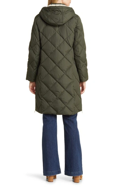 Shop Lauren Ralph Lauren Longline Puffer Coat With Removable Vest In Litchfield Loden