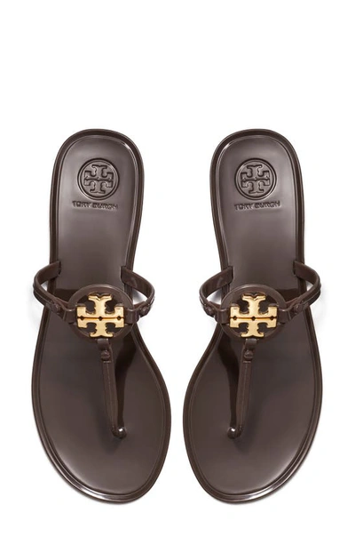 Shop Tory Burch Mini Miller Jelly Thong Sandal In Coco/ Gold