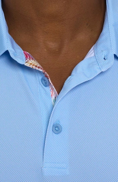 Shop Robert Graham Hyde Bird's Eye Performance Polo In Light Blue