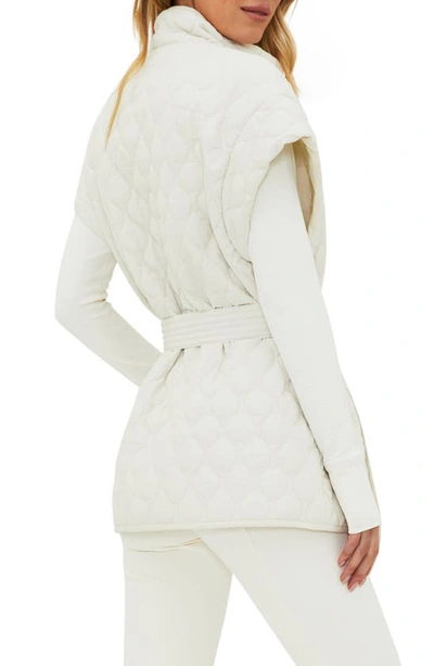 Shop Beach Riot Glenn Quilted Cap Sleeve Belted Vest In Snow Cloud