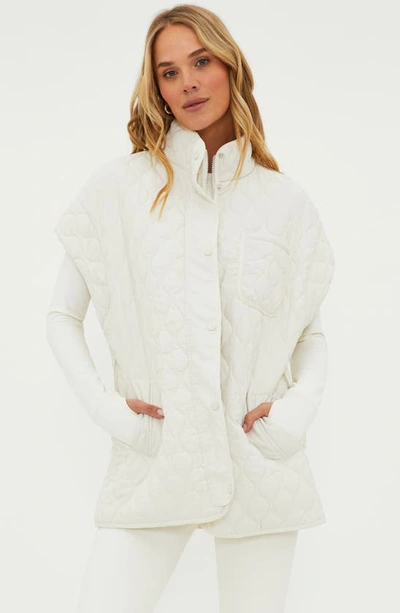 Shop Beach Riot Glenn Quilted Cap Sleeve Belted Vest In Snow Cloud