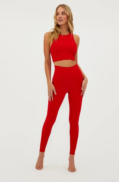 Shop Beach Riot Azalea Crossback Crop Tank In Merry Red