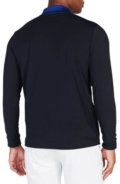 Shop Redvanly Briar Contrast Collar Quarter Zip Pullover In Tuxedo