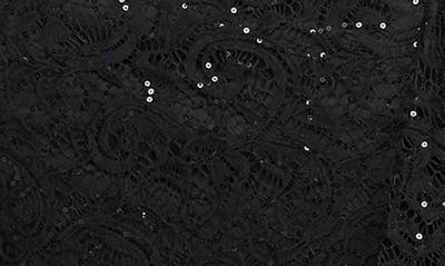 Alex Evenings Sequin Lace Cascading Ruffle Gown In Black