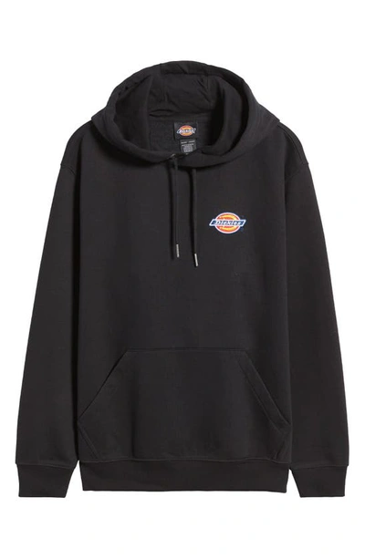 Shop Dickies Logo Embroidered Fleece Hoodie In Knit Black