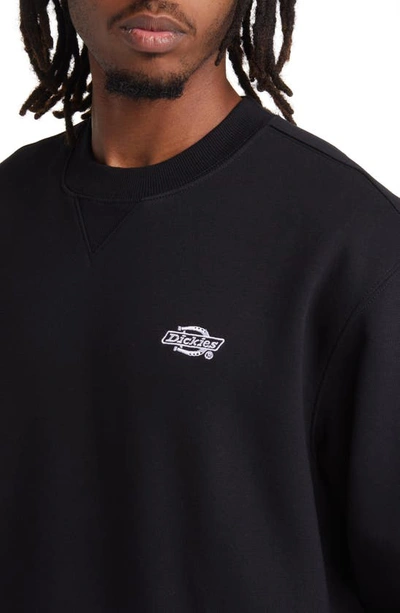 Shop Dickies Summerdale Embroidered Logo Sweatshirt In Knit Black