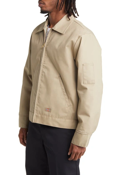 Dickies Versatile Jacket With Adjustable Cuffs And Side Pockets In Brown
